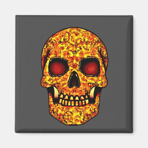 Skrämmande Halloween-kalle med röda ögon Magnet