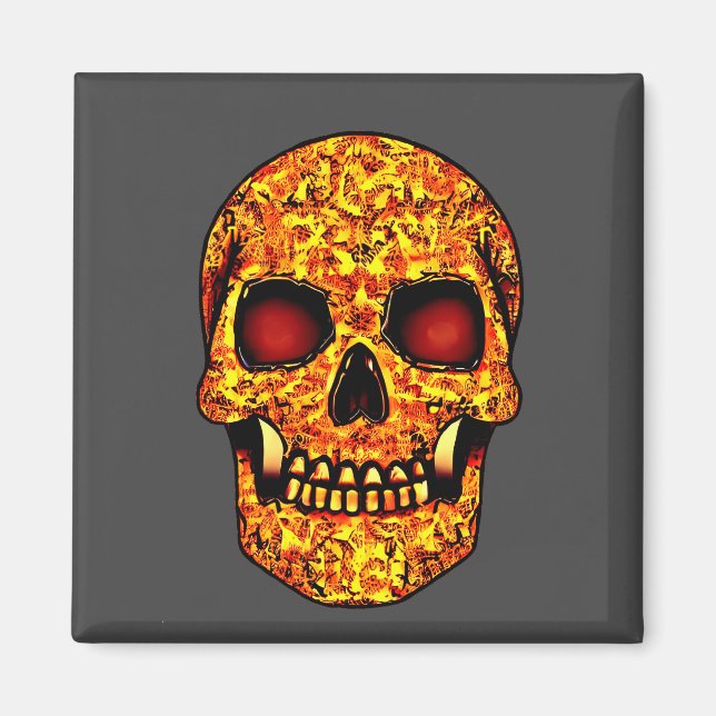 Skrämmande Halloween-kalle med röda ögon  Magnet (Framsidan)