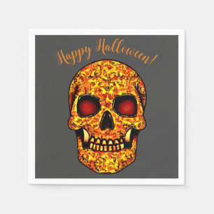 Skrämmande Halloween-kalle med röda ögon Pappersservett