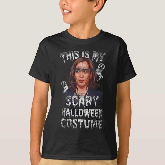 Skrämmande Halloween Kamala Harris Trump Valet  T Shirt (Framsida)