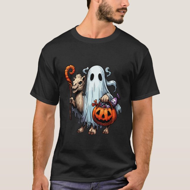 Skrämmande Halloween Kamel Spöke Kuslig Godispåse T Shirt (Framsida)