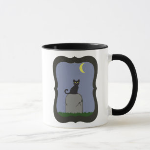 Skrämmande Halloween-katt Mugg