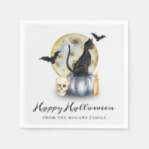 Skrämmande Halloween Katt Pumpa