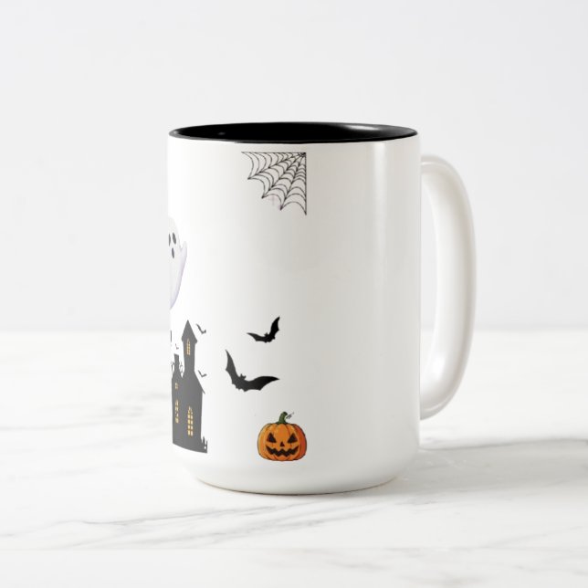 Skrämmande Halloween-keramikmugg  Två-Tonad Mugg (Framsida höger)