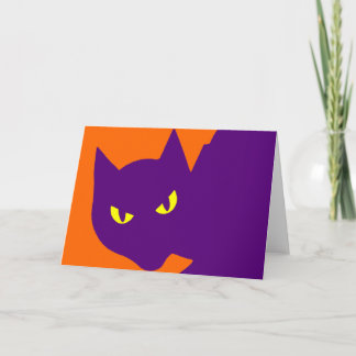 Skrämmande Halloween Kitty Katt Kort