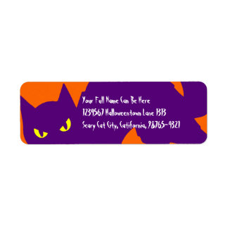 Skrämmande Halloween Kitty Katt Returadress Etikett