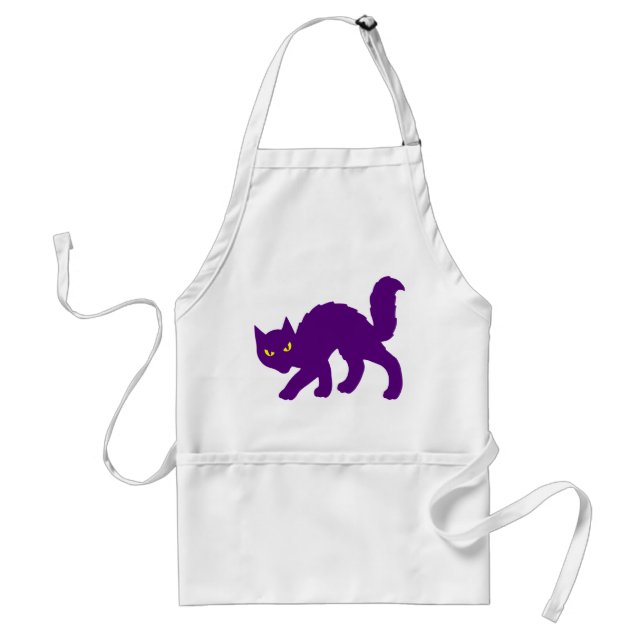 Skrämmande Halloween Kitty Katt Skräck Sl evil Förkläde (Framsidan)