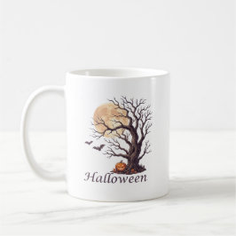 Skrämmande Halloween Knutig Träd Jack-o'-Lantern Kaffemugg