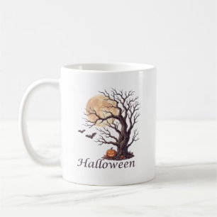 Skrämmande Halloween Knutig Träd Jack-o'-Lantern Kaffemugg
