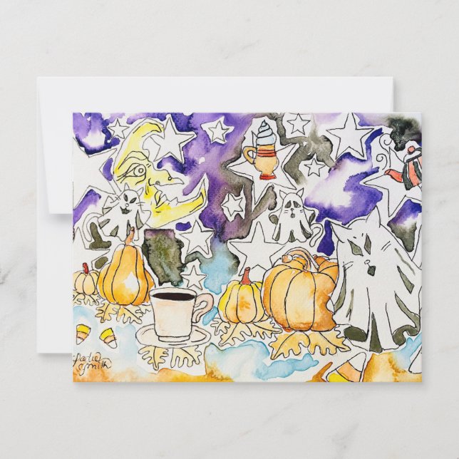 Skrämmande Halloween-kort Anteckningskort (Framsida)