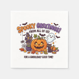 Skrämmande Halloween-kort för fest Pappersservett