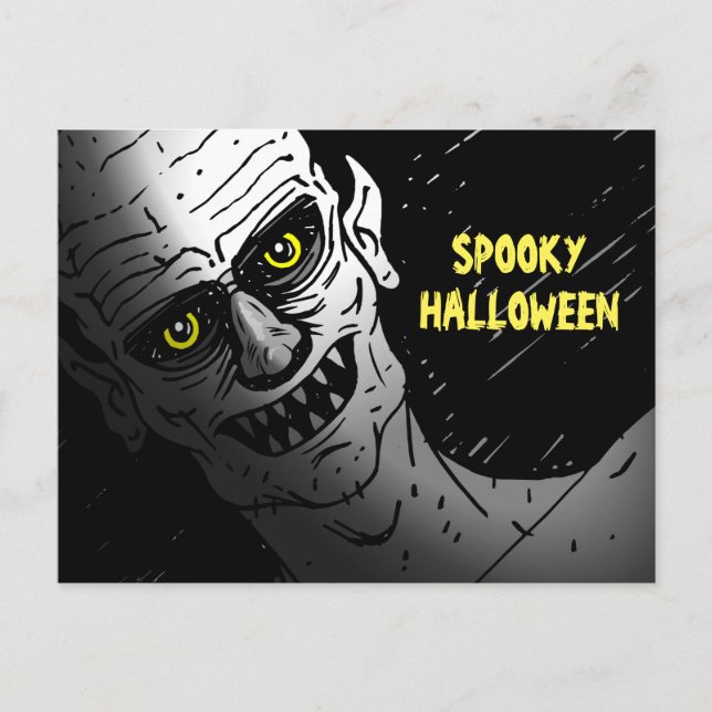 Skrämmande halloween-kort helg vykort (Framsida)