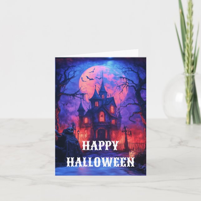Skrämmande Halloween-kort Kort (Framsida)
