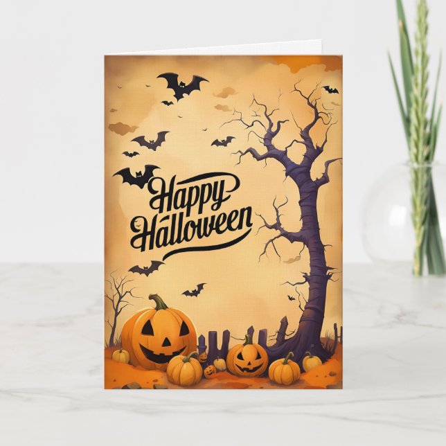 Skrämmande Halloween-kort Kort (Framsida)