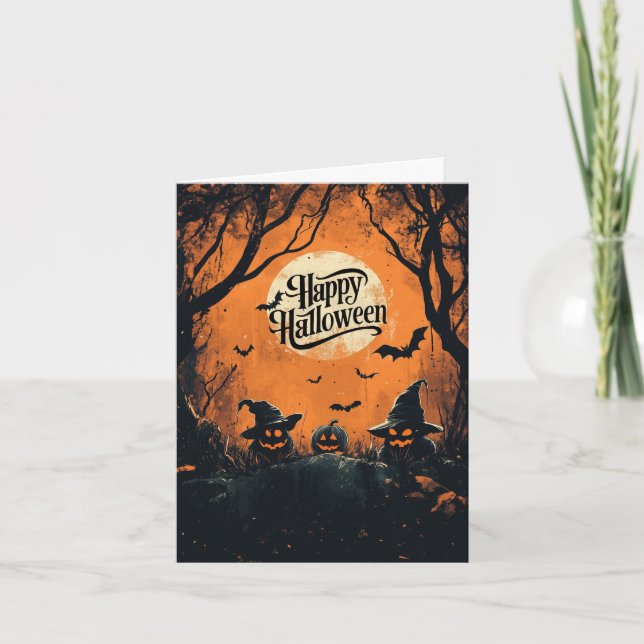 Skrämmande Halloween-kort Kort (Framsida)