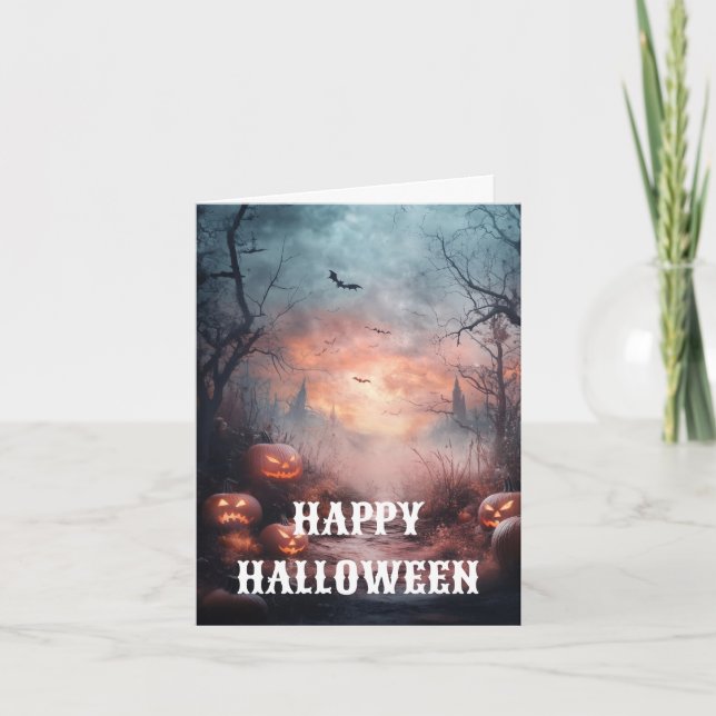 Skrämmande Halloween-kort Kort (Framsida)