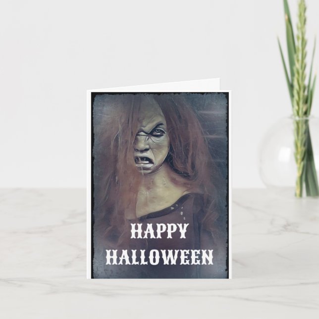 Skrämmande Halloween-kort Kort (Framsida)
