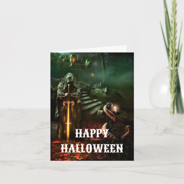 Skrämmande Halloween-kort Kort (Framsida)