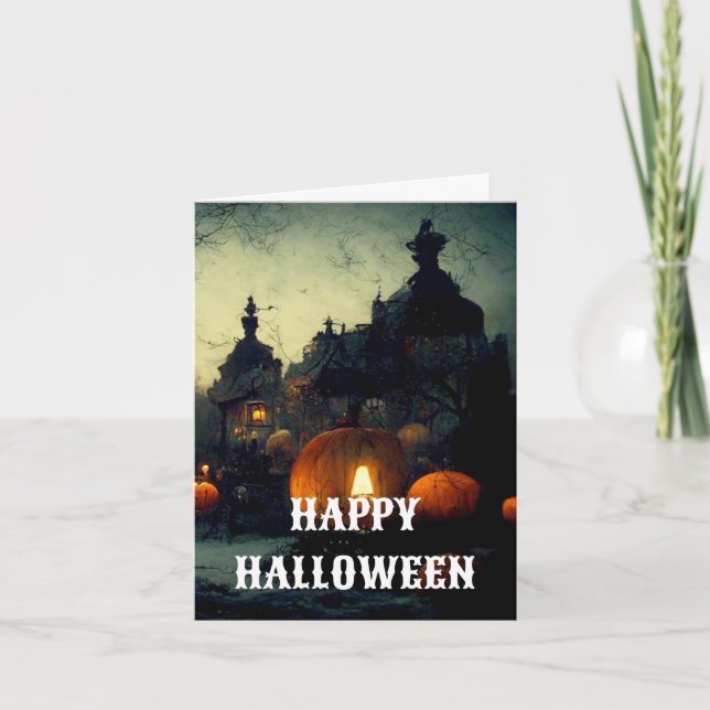 Skrämmande Halloween-kort Kort (Framsida)