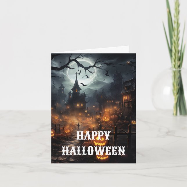 Skrämmande Halloween-kort Kort (Framsida)