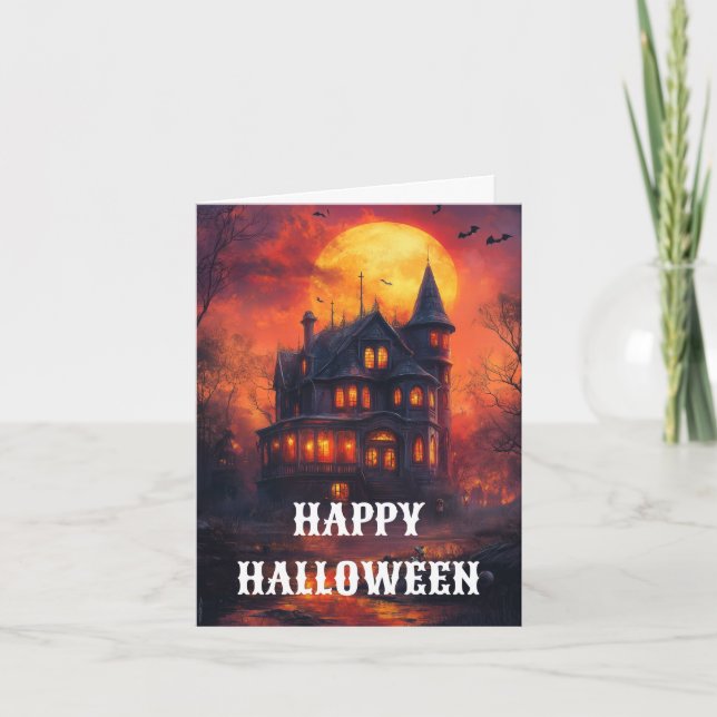 Skrämmande Halloween-kort Kort (Framsida)