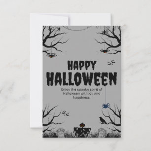 Skrämmande Halloween-kort Sött och roligt Hallow Tack Kort