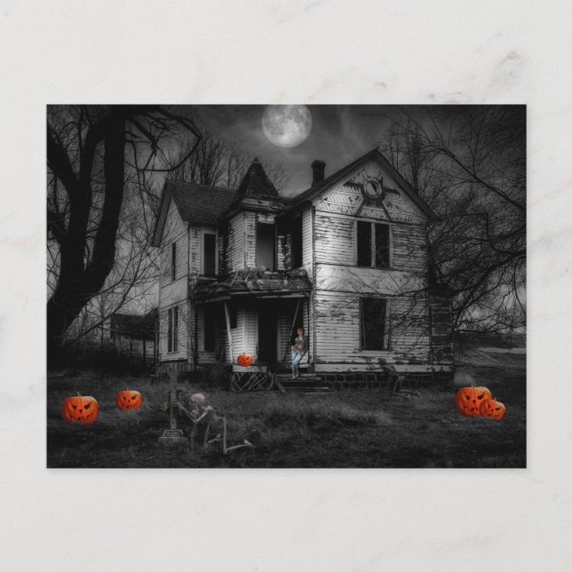 Skrämmande Halloween-kort Vykort (Framsida)