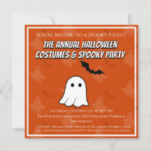 Skrämmande Halloween-kostym Festinladningskort