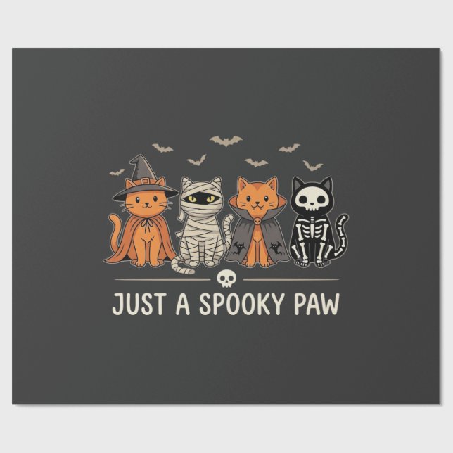 Skrämmande Halloween-kostym för katt Vector Design Presentpapper (Platt)
