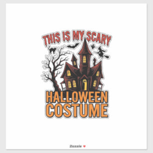 Skrämmande Halloween-kostym Hemsökt hus Vintage sk Klistermärken