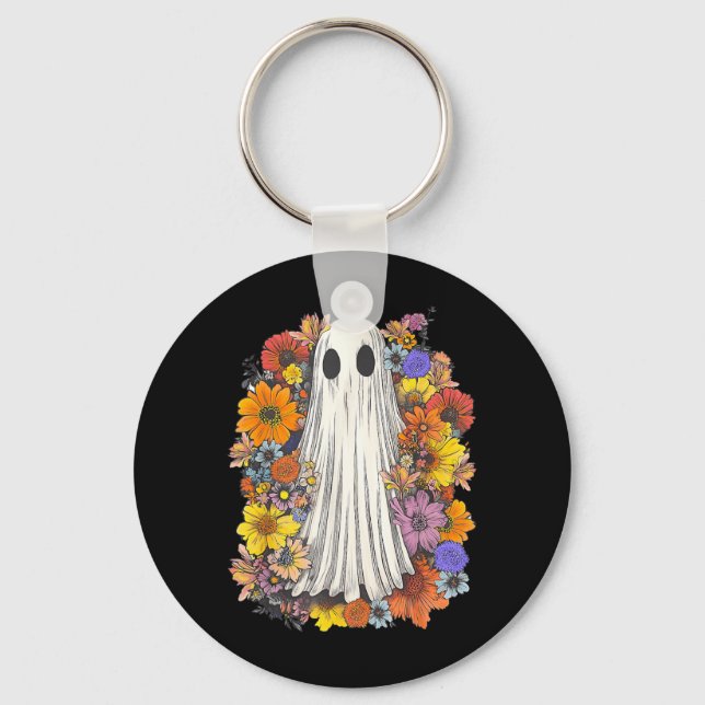 Skrämmande Halloween-kostym Ofridig Blommig Spöke Nyckelring (Framsida)