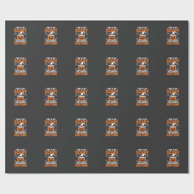 Skrämmande Halloween-kostym Pumpa Häxa Hatt Design Presentpapper (Platt)