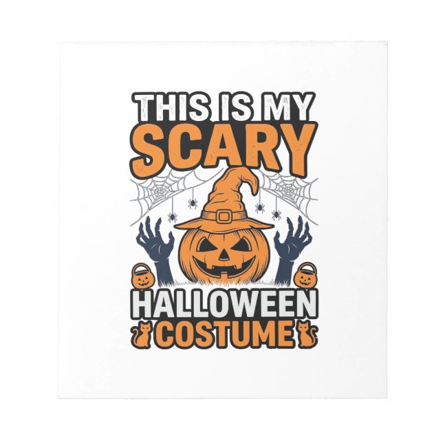 Skrämmande Halloween-kostym Pumpa Häxa Hatt Tröja_ Anteckningsblock (Framsida)