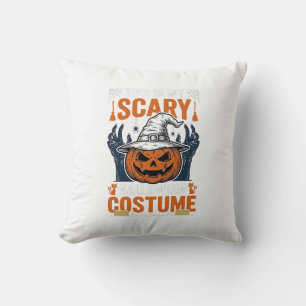 Skrämmande Halloween-kostym Pumpa Häxa Hatt Tröja_ Kudde