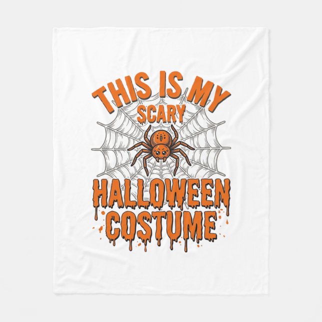 Skrämmande Halloween-kostym Spindelnät Vintage Des Fleecefilt (Framsidan)