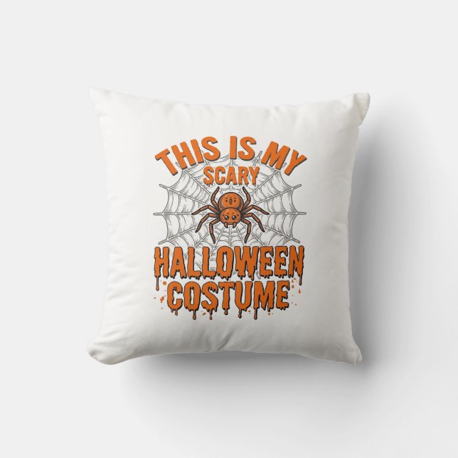 Skrämmande Halloween-kostym Spindelnät Vintage Des Kudde (Framsida)