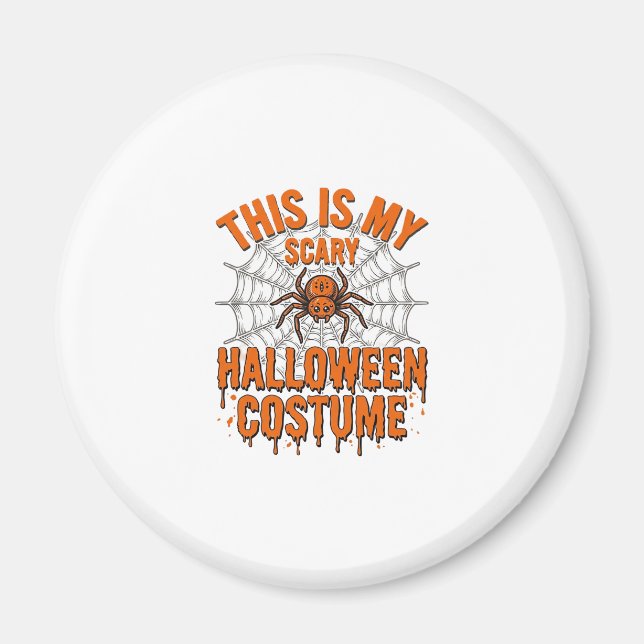 Skrämmande Halloween-kostym Spindelnät Vintage Des Magnet (Framsidan)