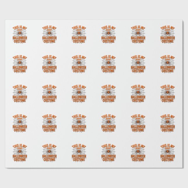 Skrämmande Halloween-kostym Spindelnät Vintage-des Presentpapper (Platt)