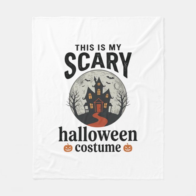 Skrämmande Halloween-kostym Spökhus Vektor Desig Fleecefilt (Framsidan)