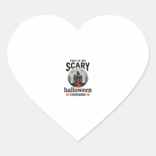 Skrämmande Halloween-kostym Spökhus Vektor Desig Hjärtformat Klistermärke