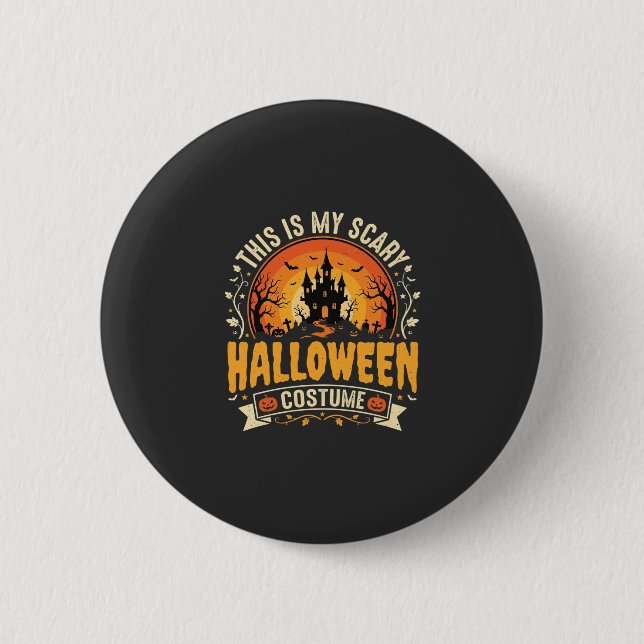 Skrämmande Halloween-kostym Vektordesign Knapp (Framsida)