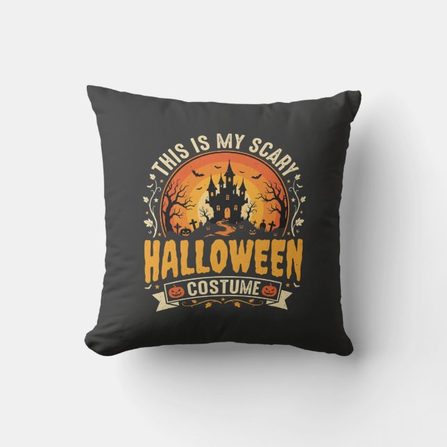 Skrämmande Halloween-kostym Vektordesign Kudde (Framsida)