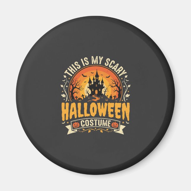 Skrämmande Halloween-kostym Vektordesign Magnet (Framsidan)