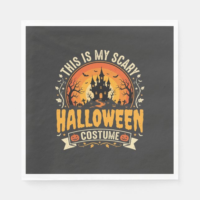 Skrämmande Halloween-kostym Vektordesign Pappersservett (Framsidan)