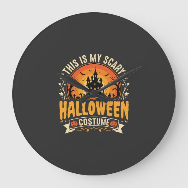 Skrämmande Halloween-kostym Vektordesign Stor Klocka (Framsida)