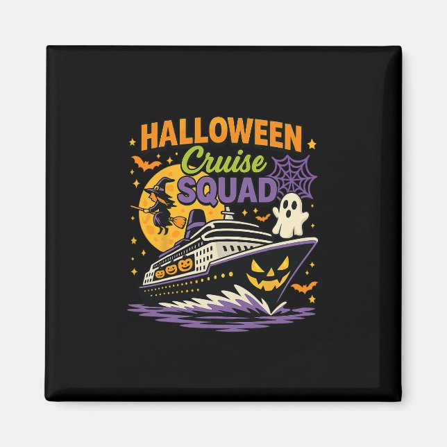 Skrämmande Halloween-kryssningsgäng Matchande krys Magnet (Framsidan)