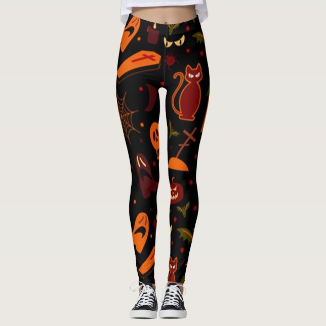 Skrämmande Halloween kul Leggings (Framsida)
