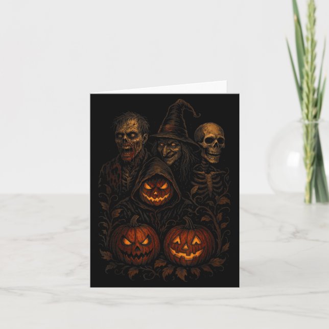 Skrämmande Halloween Kuslig Pumpa Skräckinjagande  Kort (Framsida)