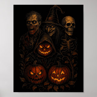 Skrämmande Halloween Kuslig Pumpa Skräckinjagande Poster