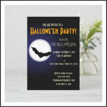 Skrämmande Halloween-måne och fladdermus